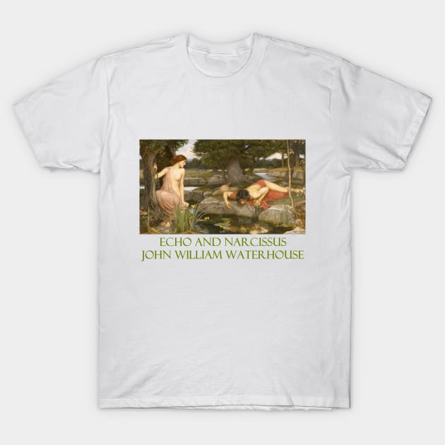 Echo and Narcissus by John Waterhouse T-Shirt by Naves